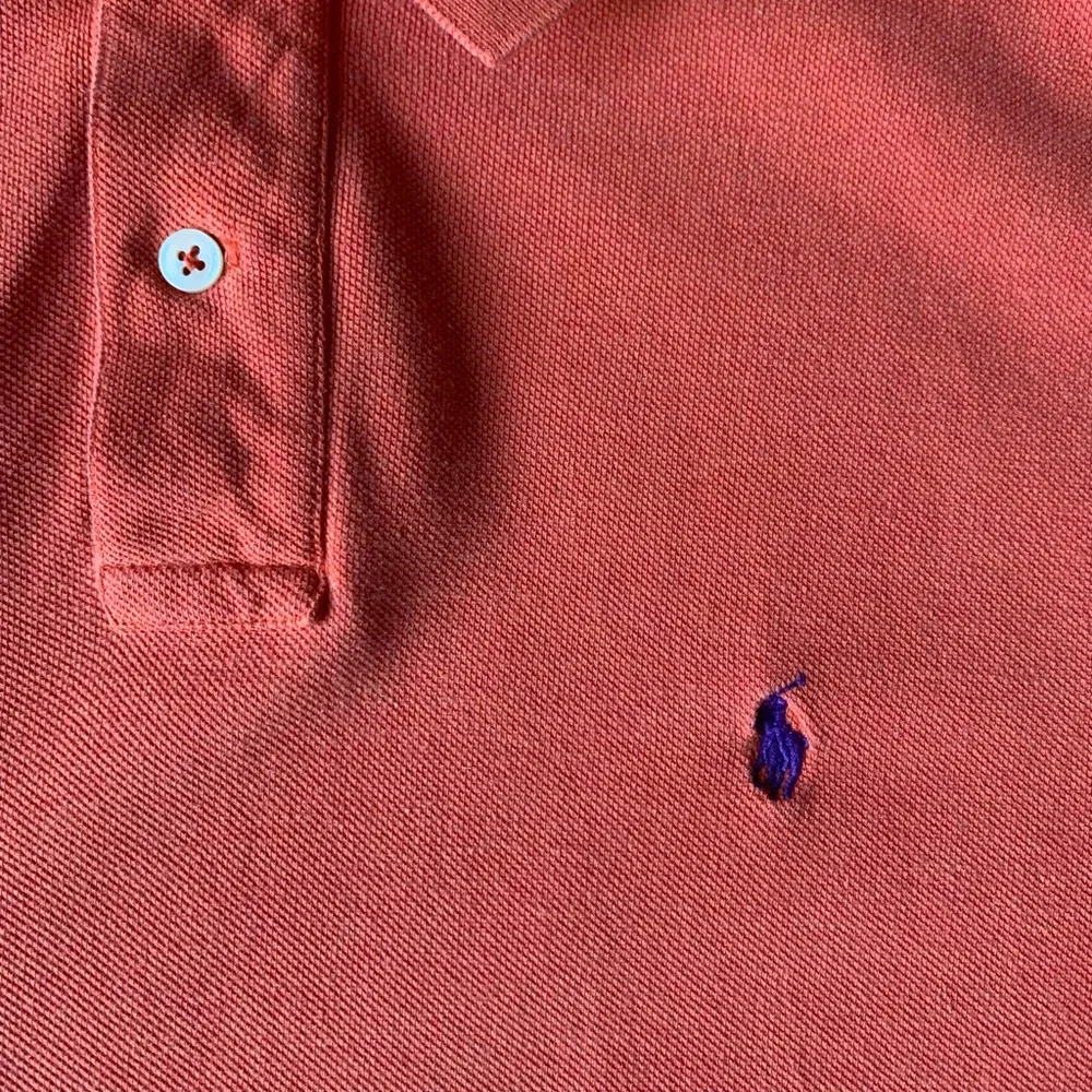 Men's Large Ralph Lauren Polo‎ Orange 100% Cotton Short Sleeve Golf Shirt